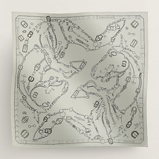 Hermes 2007 White Pearl Grey Croquis Champs de Courses by